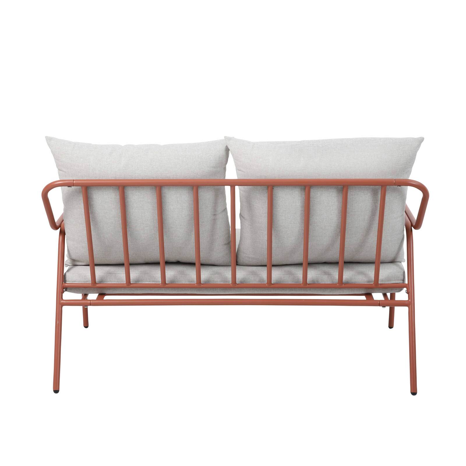 Salon de jardin en métal et verre trempé 4 places 