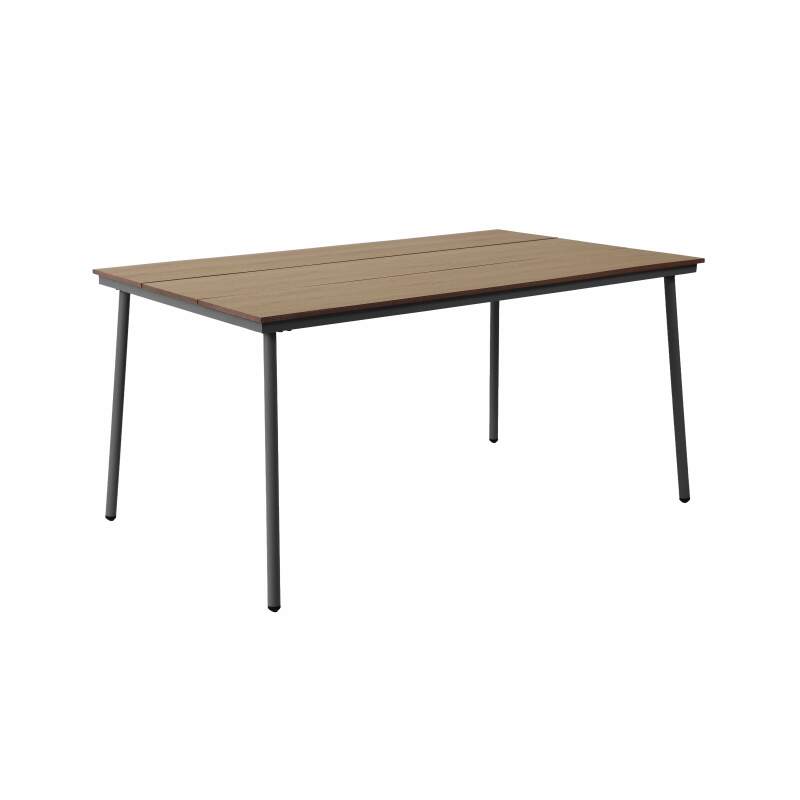 Table de jardin en métal et polywood 150x90 cm et 6 chaises 