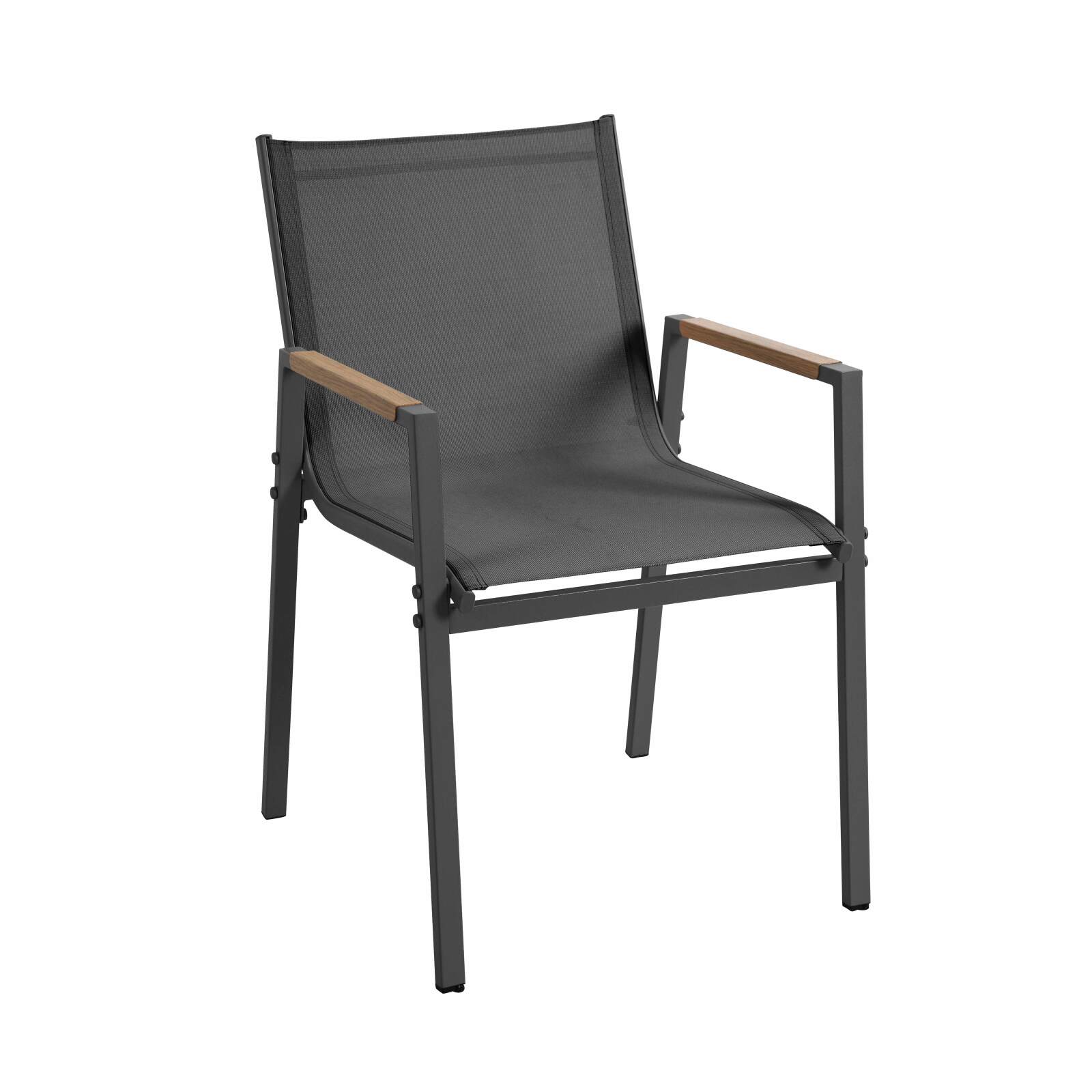 Table de jardin en métal et polywood 150x90 cm et 6 chaises 