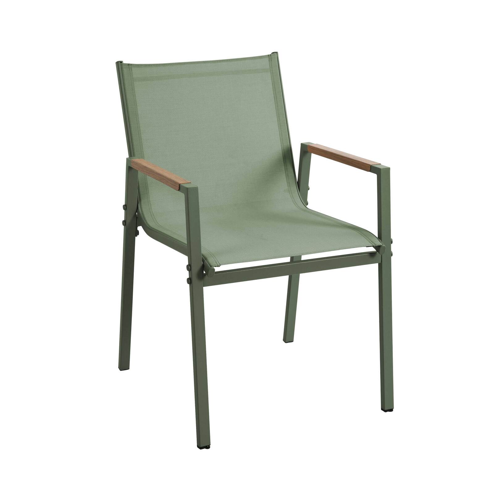 Table de jardin en métal et polywood 150x90 cm et 6 chaises 