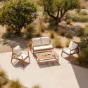 Salon de jardin en bois d'eucalyptus FSC® avec 1 canapé, 2 fauteuils et table basse