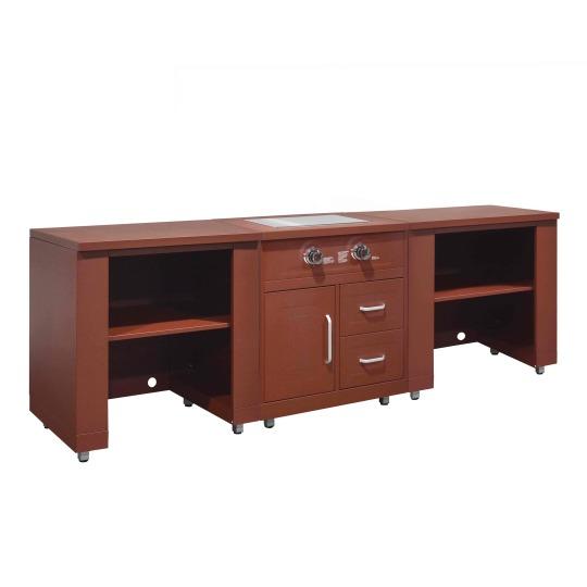 Cuisine extérieure en métal avec gazinière et rangements - 3 modules | Oviala