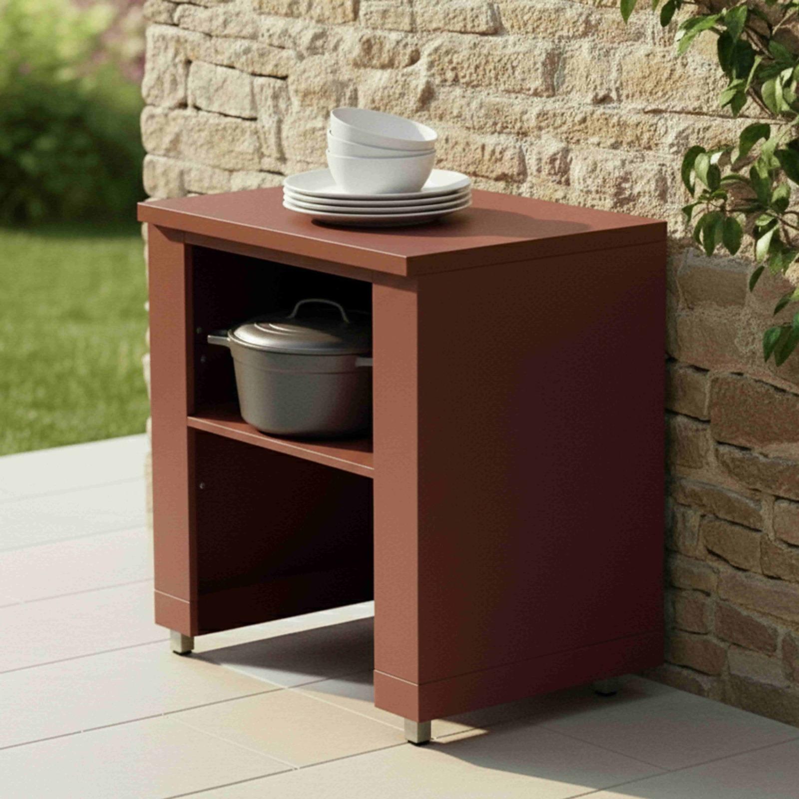 Cuisine extérieure en métal avec gazinière et rangements - 3 modules