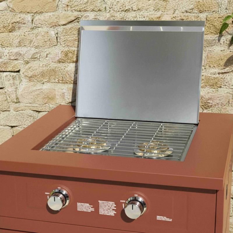 Cuisine extérieure en métal avec gazinière et rangements - 3 modules (2/6)