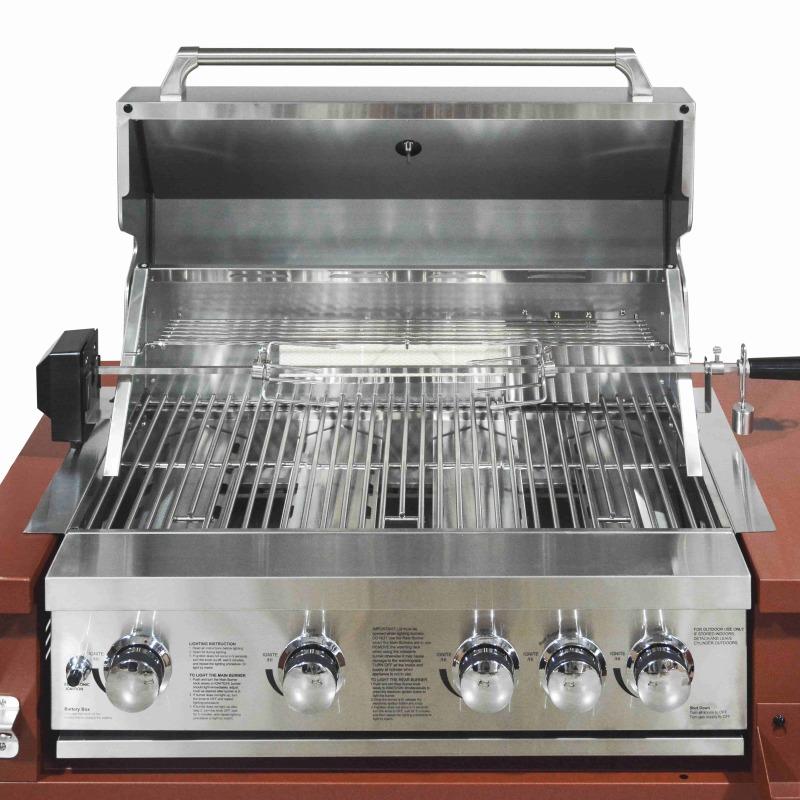 Cuisine extérieure en métal avec four à pizza, barbecue et rangements - 5 modules (5/9)