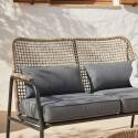 Salon de jardin 4 places en rotin synthétique, avec un canapé, 2 fauteuils et table basse