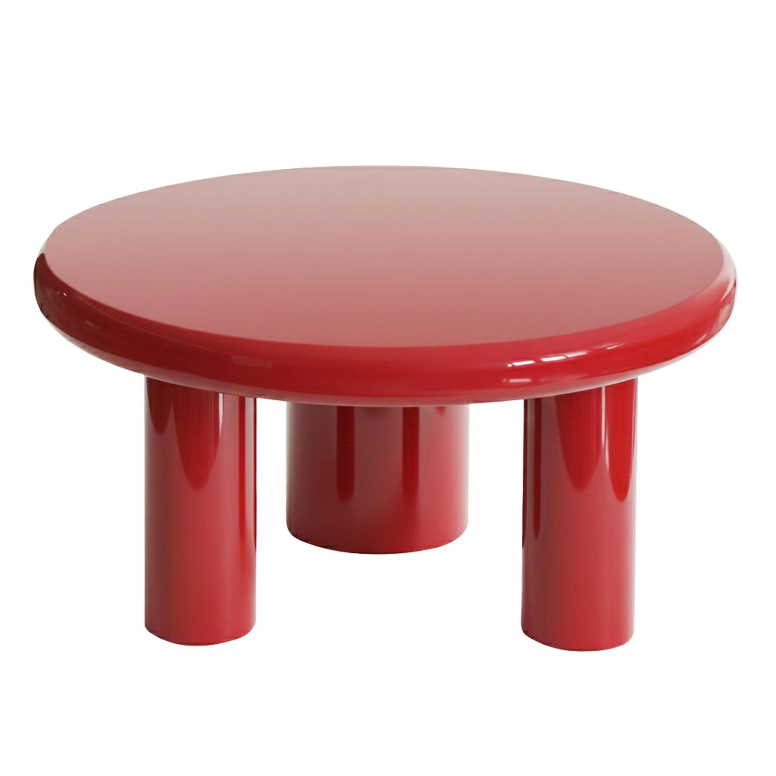 Table basse effet laqué ronde Ø70 cm style rétro  