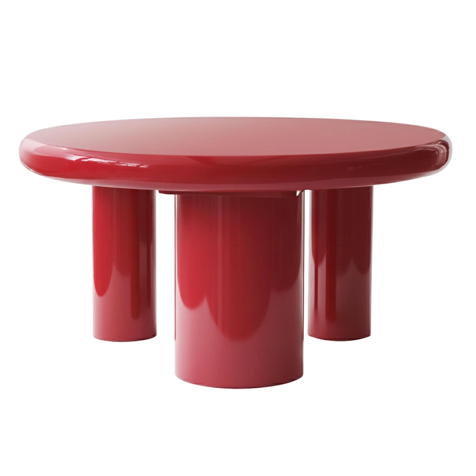 Table basse effet laqué ronde Ø70 cm style rétro  