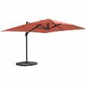 Parasol déporté 4x3 m rectangulaire inclinable rotatif 360° et 4 dalles lestées