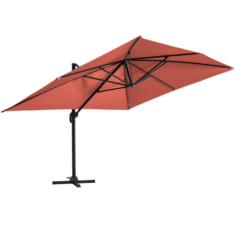 Parasol déporté 4x3 m rectangulaire inclinable et rotatif 360° (2/7)