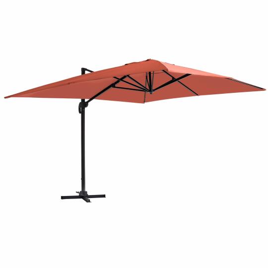 Parasol déporté 4x3 m rectangulaire inclinable et rotatif 360° | Oviala