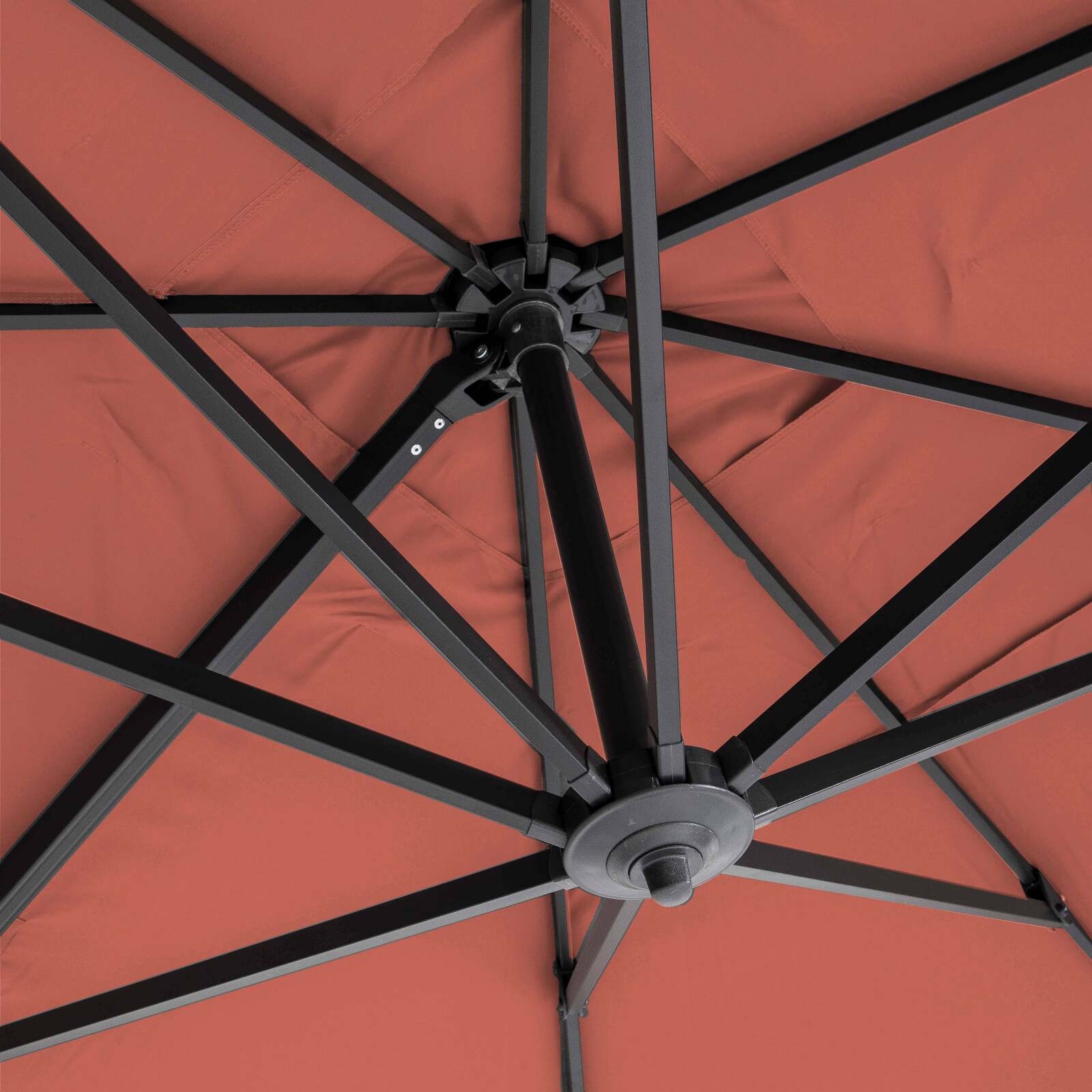 Parasol déporté 4x3 m rectangulaire inclinable et rotatif 360°