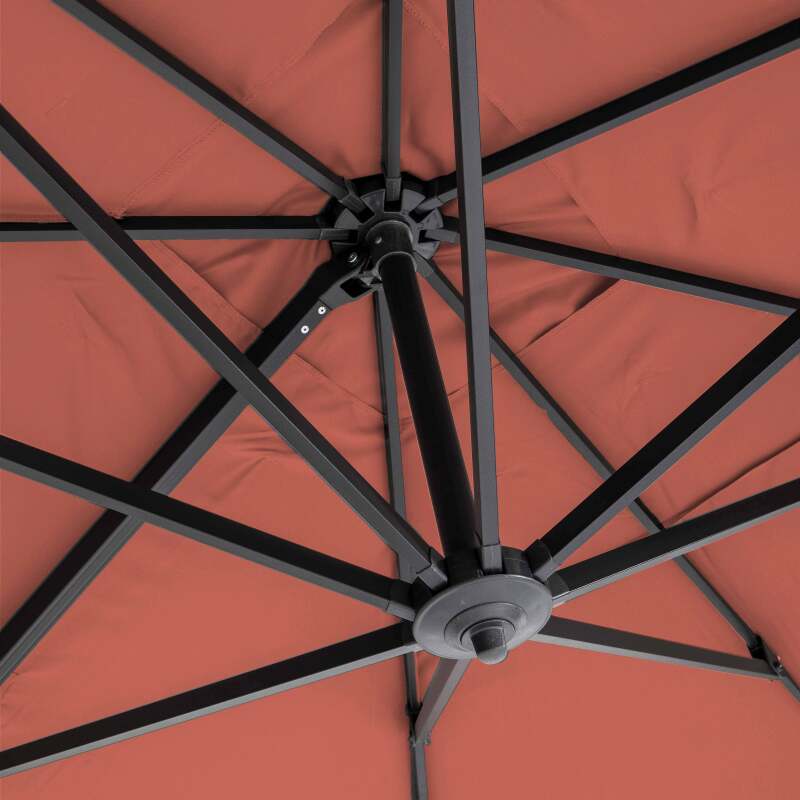 Parasol déporté 4x3 m rectangulaire inclinable et rotatif 360° (5/7)