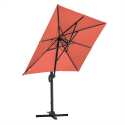 Parasol déporté 2x3 m rectangulaire inclinable rotatif 360° et 4 dalles lestées