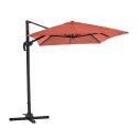 Parasol déporté 2x3 m rectangulaire inclinable rotatif 360° et 4 dalles lestées