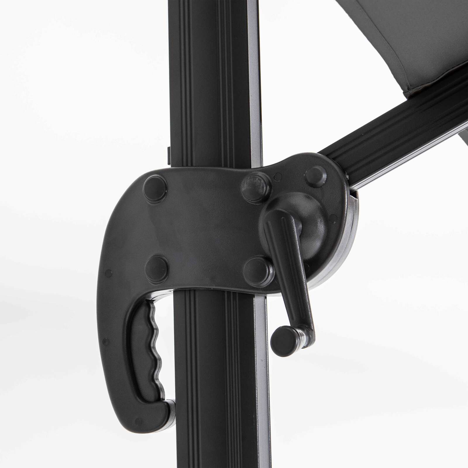 Parasol déporté 2x3 m rectangulaire inclinable rotatif 360° et 4 dalles lestées