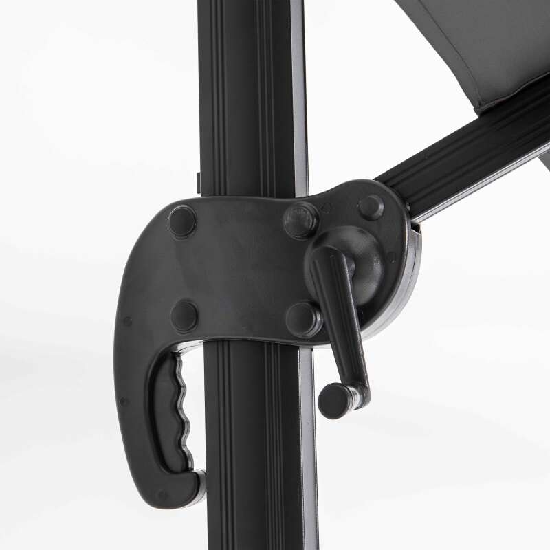 Parasol déporté 2x3 m rectangulaire inclinable rotatif 360° et 4 dalles lestées (3/6)