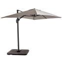 Parasol déporté 2x3 m rectangulaire inclinable rotatif 360° et 4 dalles à lester remplissables