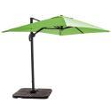 Parasol déporté 2x3 m rectangulaire inclinable rotatif 360° et 4 dalles à lester remplissables