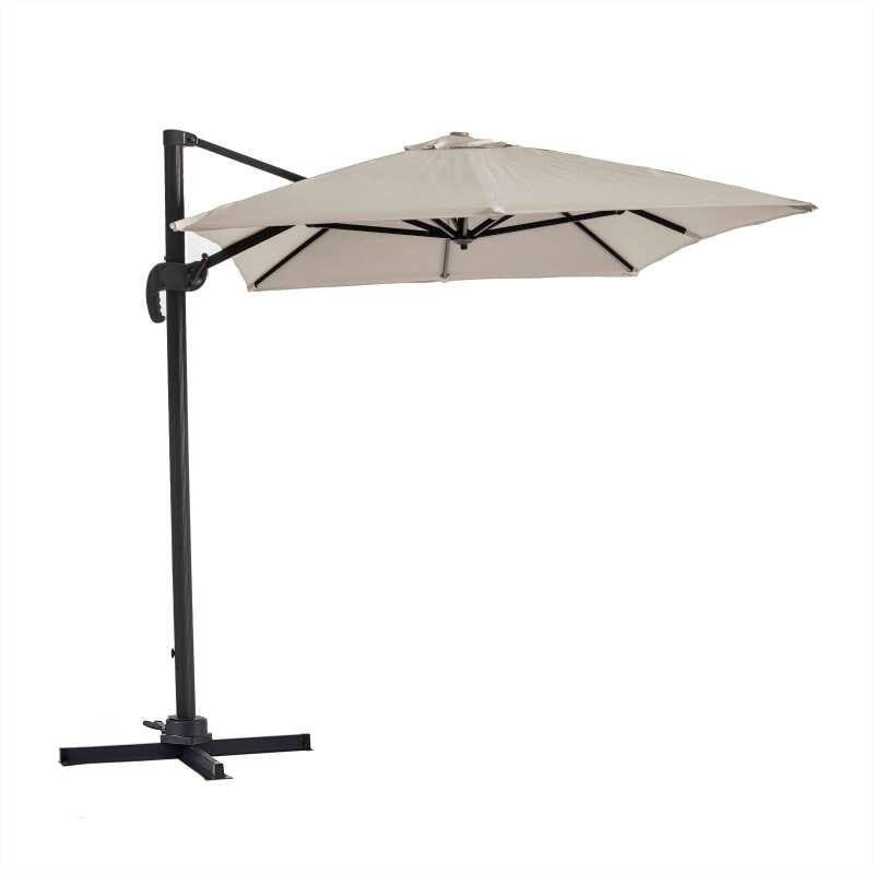 Parasol déporté 2x3 m rectangulaire inclinable rotatif 360° et 4 dalles à lester remplissables (3/7)