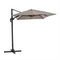 Parasol déporté 2x3 m rectangulaire inclinable rotatif 360° et 4 dalles à lester remplissables