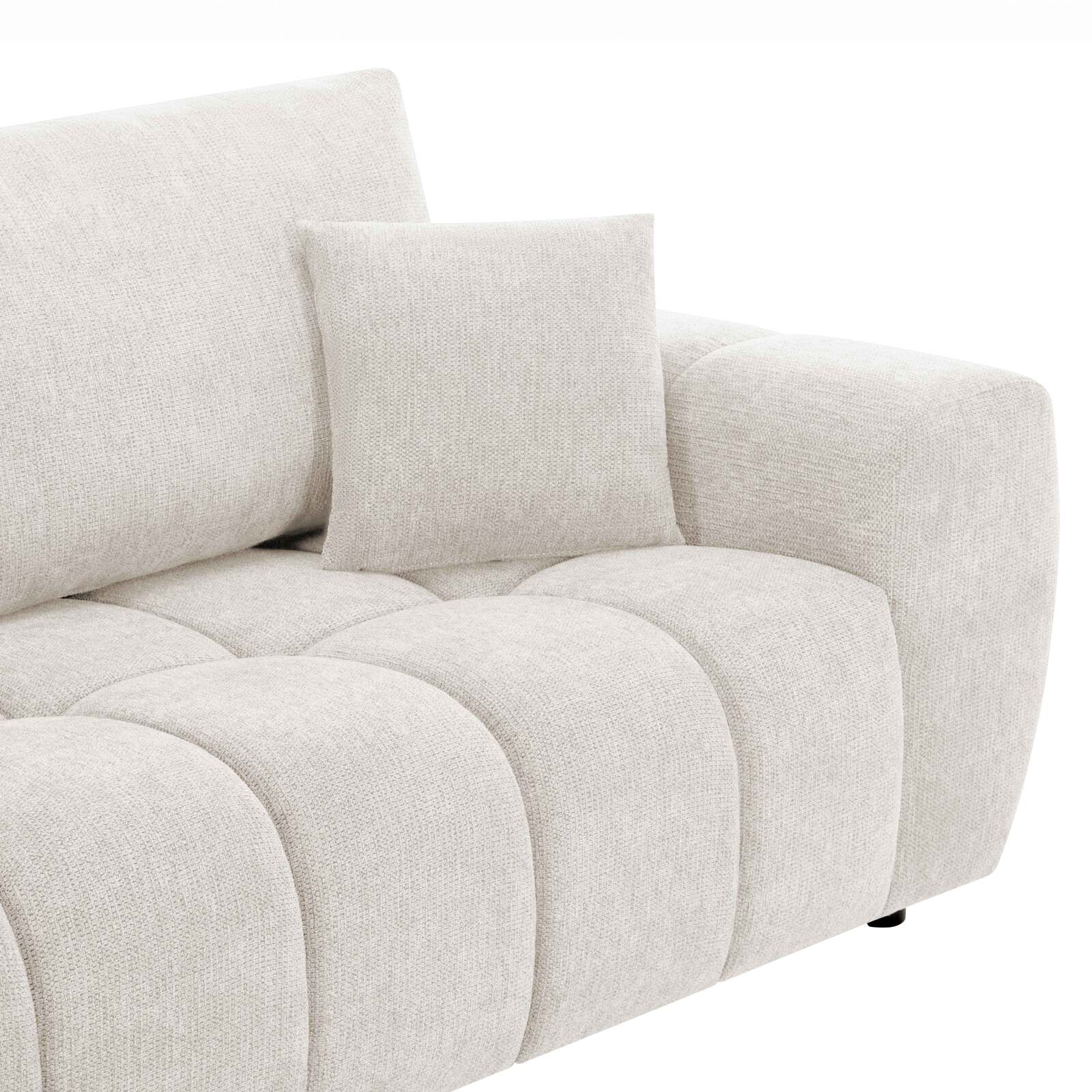 Canapé 3 places en tissu avec coussins