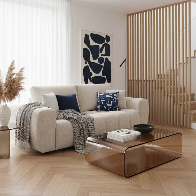 Canapé 3 places en tissu avec coussins (2/8)