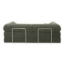 Canapé convertible 2 places en tissu avec coussins