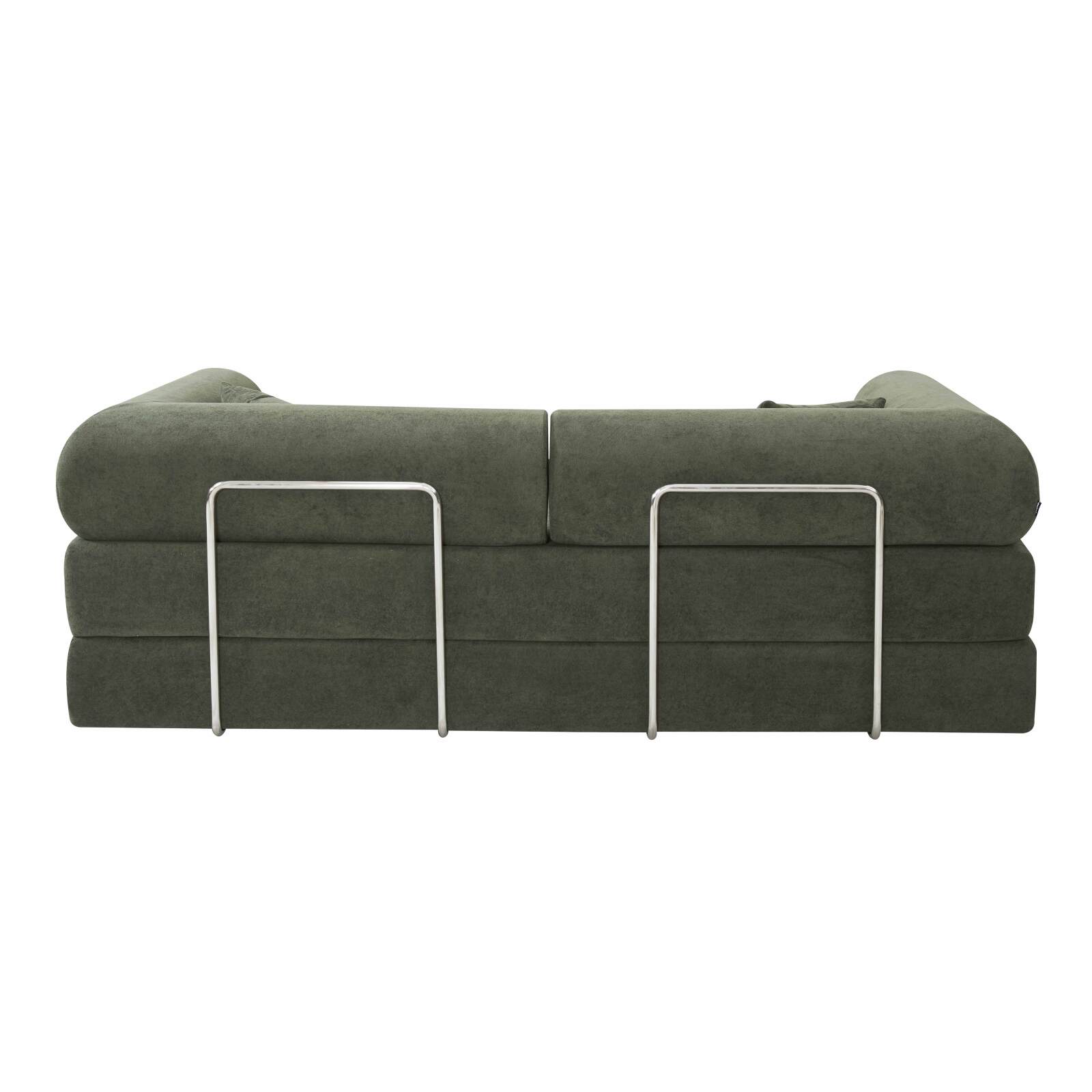 Canapé convertible 2 places en tissu avec coussins