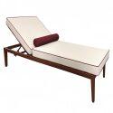 Bain de soleil aluminium effet bois inclinable 4 positions avec coussin