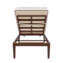 Bain de soleil aluminium effet bois inclinable 4 positions avec coussin