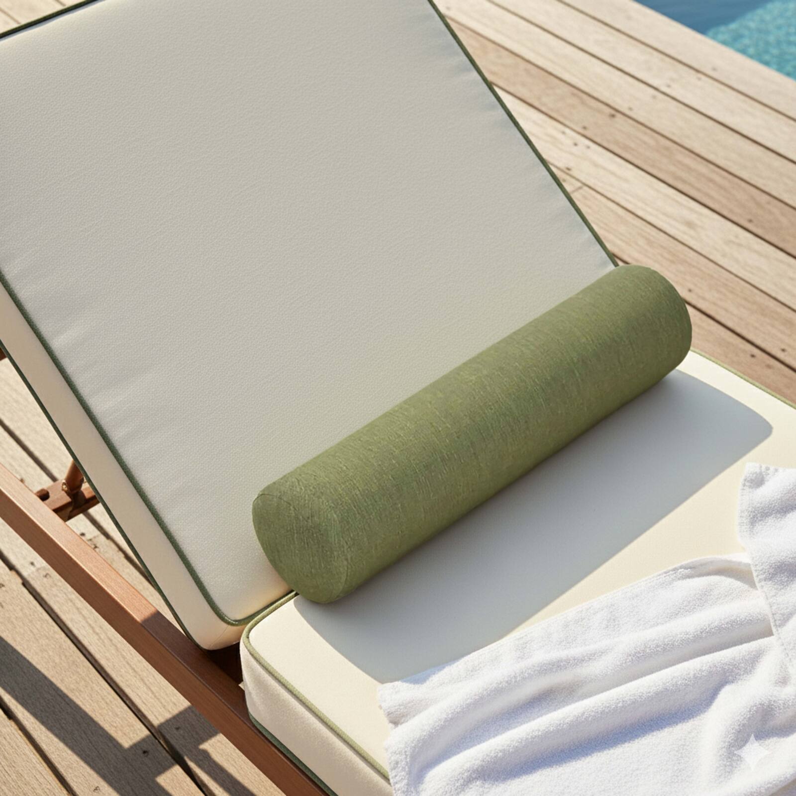 Bains de soleil aluminium effet bois inclinables 4 positions avec coussin - Lot de 2 