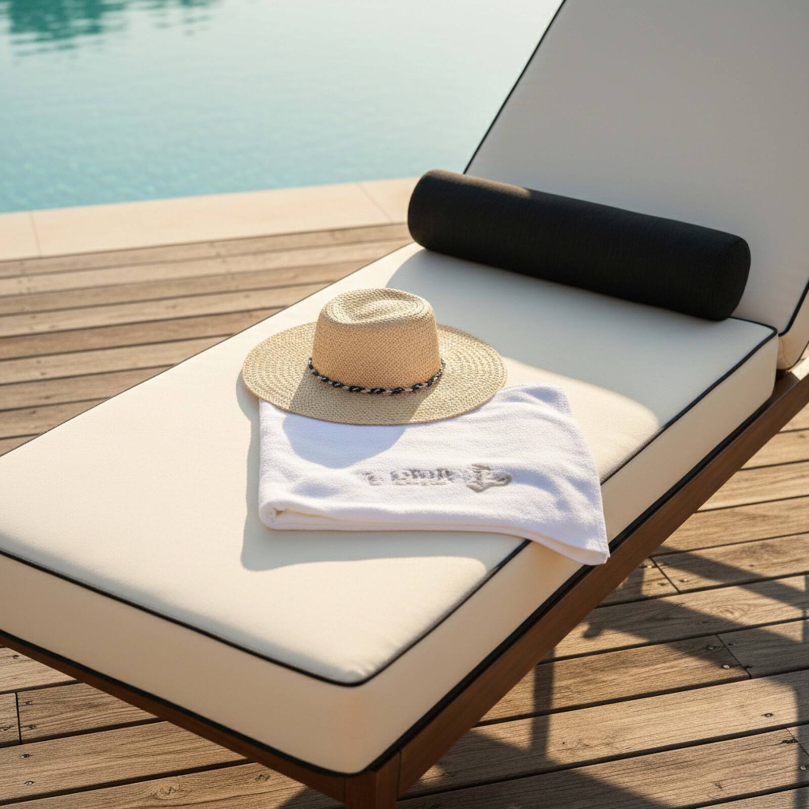 Bains de soleil aluminium effet bois inclinables 4 positions avec coussin - Lot de 2 