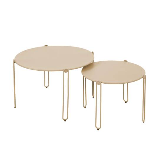 Tables basses gigognes de jardin rondes en métal Ø60x40 cm et Ø45x36 cm - Par 2 | Oviala