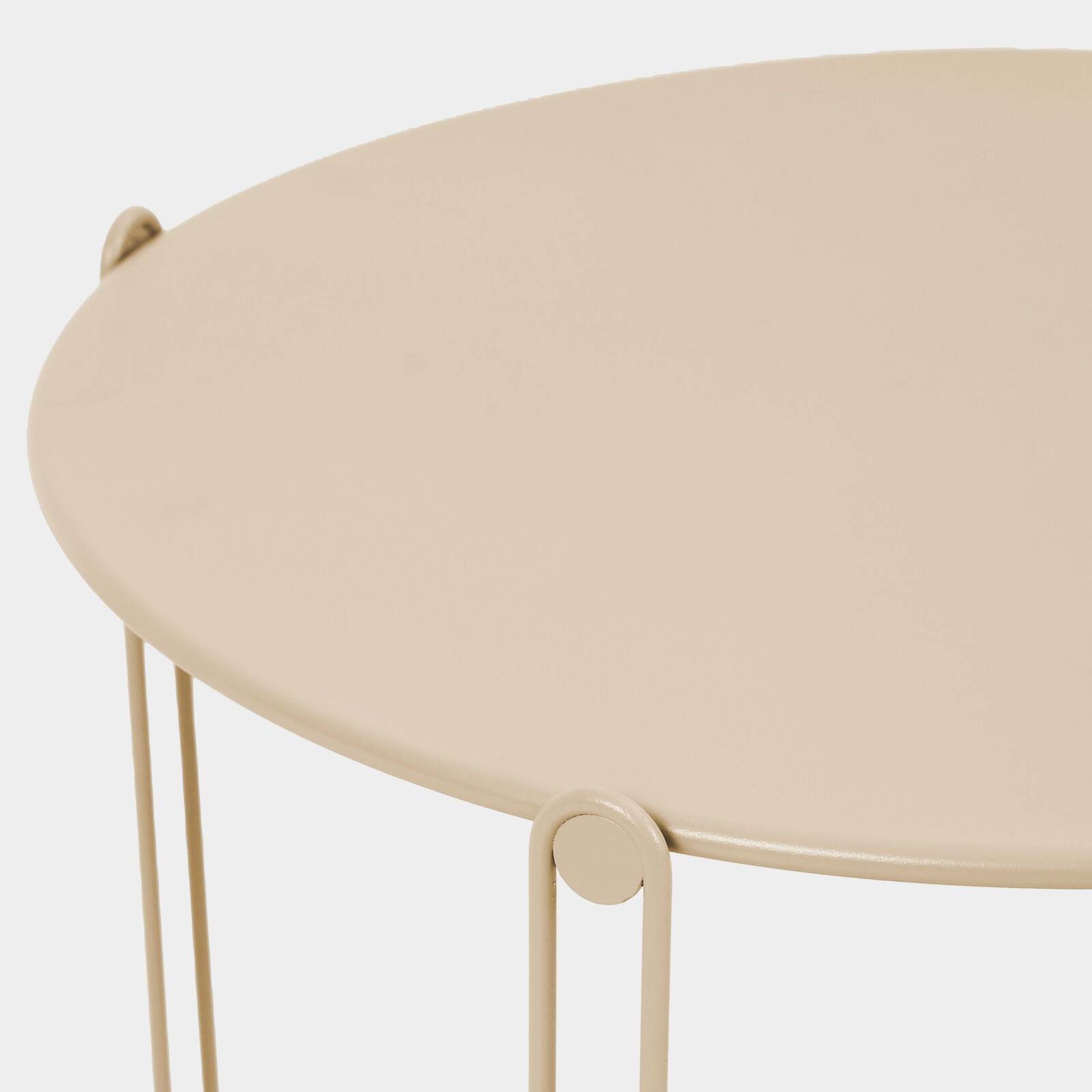 Tables basses gigognes de jardin rondes en métal Ø60x40 cm et Ø45x36 cm - Par 2