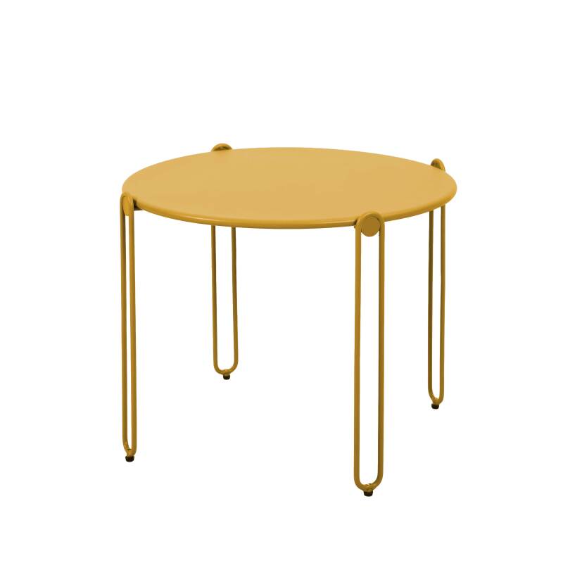 Tables basses gigognes de jardin rondes en métal Ø60x40 cm et Ø45x36 cm - Par 2