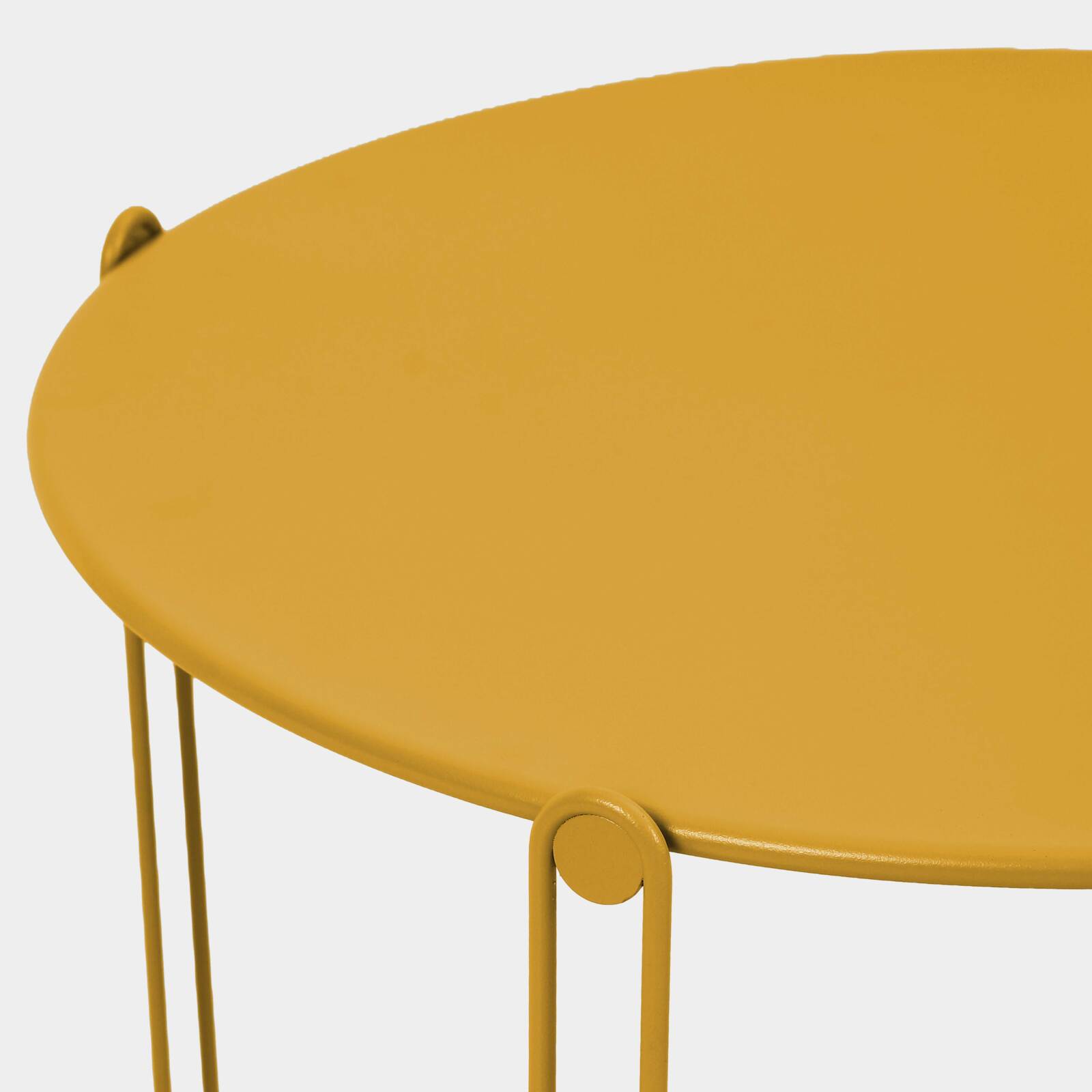 Tables basses gigognes de jardin rondes en métal Ø60x40 cm et Ø45x36 cm - Par 2