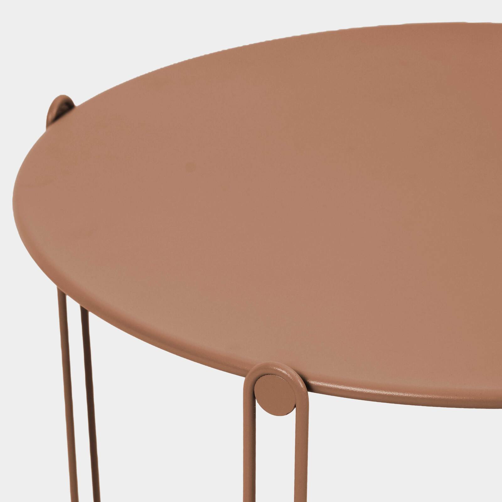 Tables basses gigognes de jardin rondes en métal Ø60x40 cm et Ø45x36 cm - Par 2