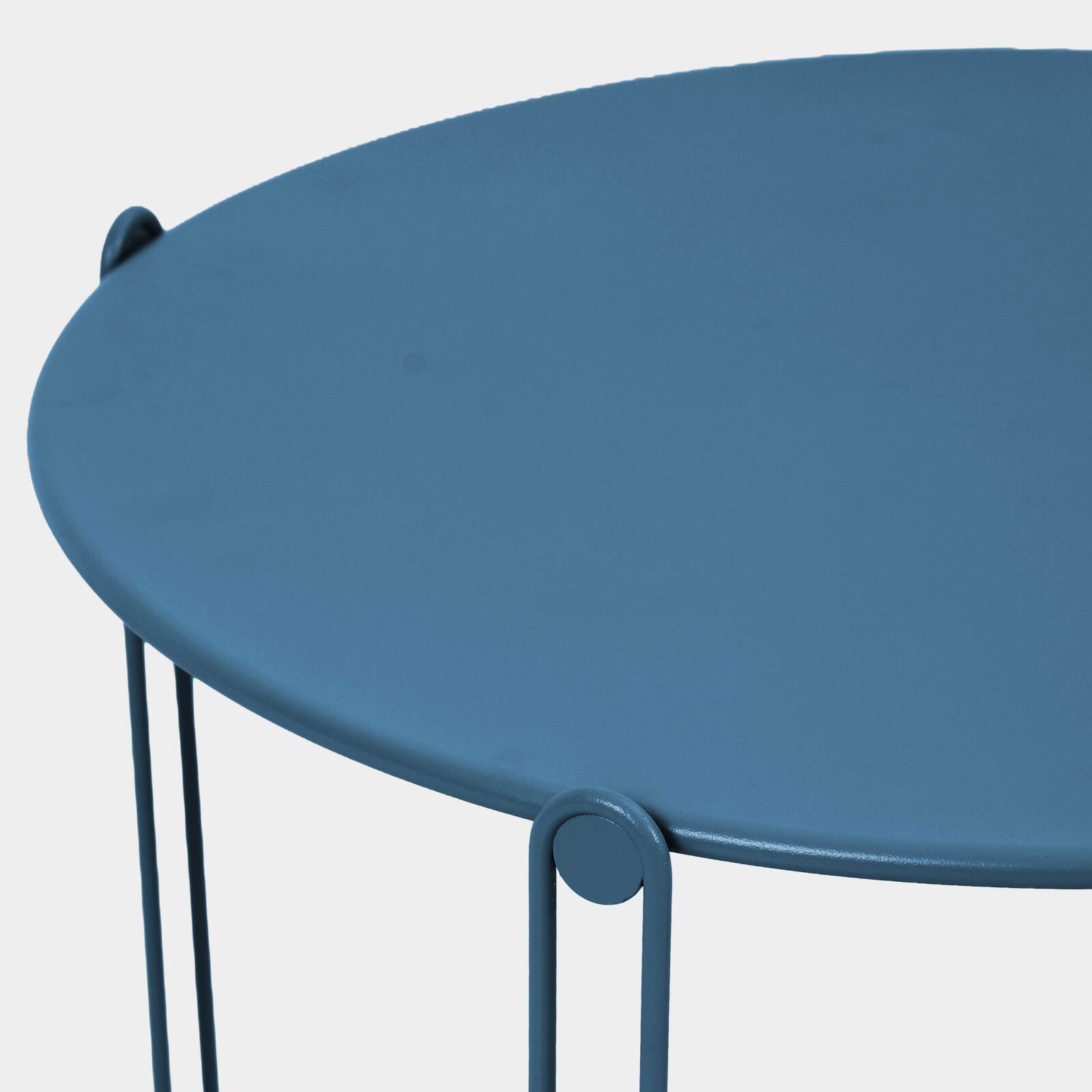 Tables basses gigognes de jardin rondes en métal Ø60x40 cm et Ø45x36 cm - Par 2