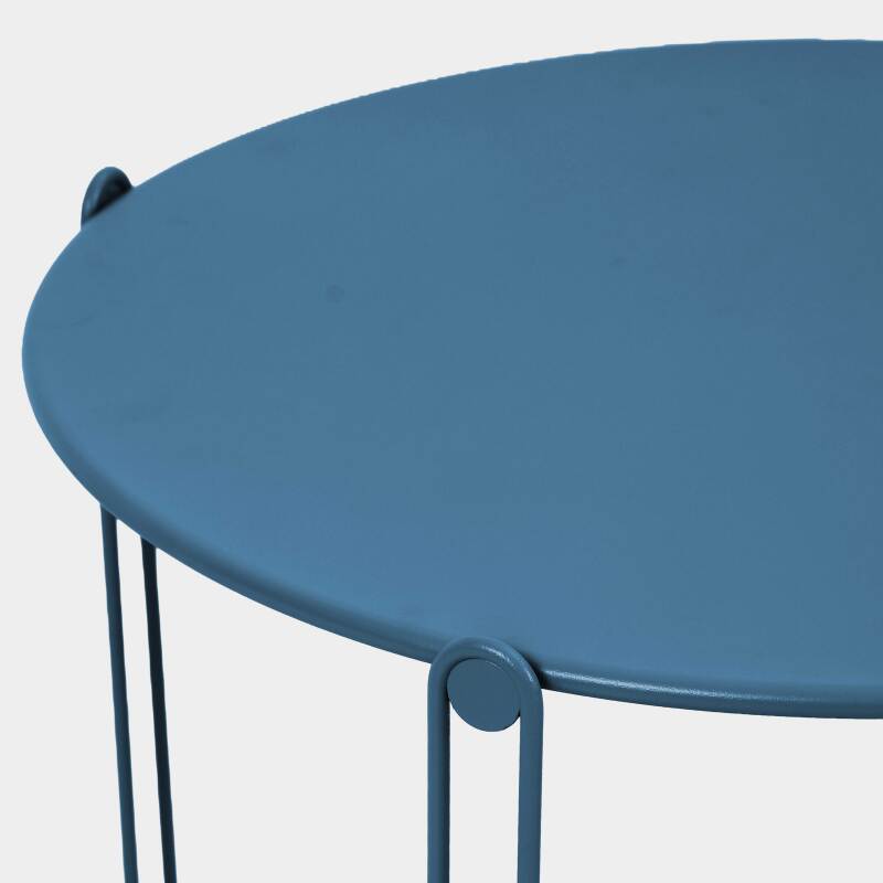 Tables basses gigognes de jardin rondes en métal Ø60x40 cm et Ø45x36 cm - Par 2 (2/4)