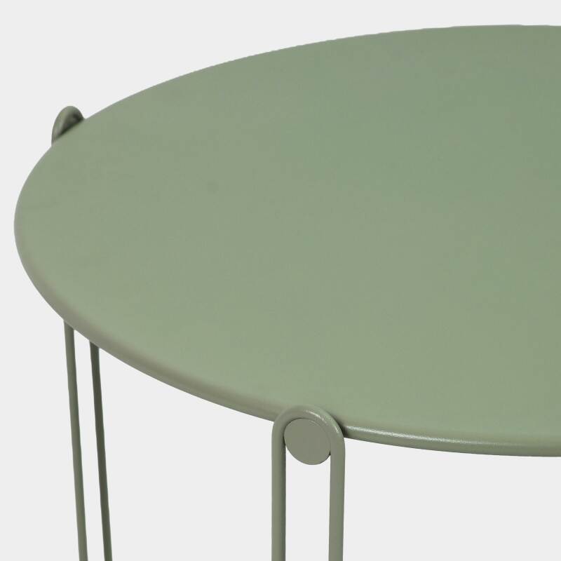 Tables basses gigognes de jardin rondes en métal Ø60x40 cm et Ø45x36 cm - Par 2 (2/4)