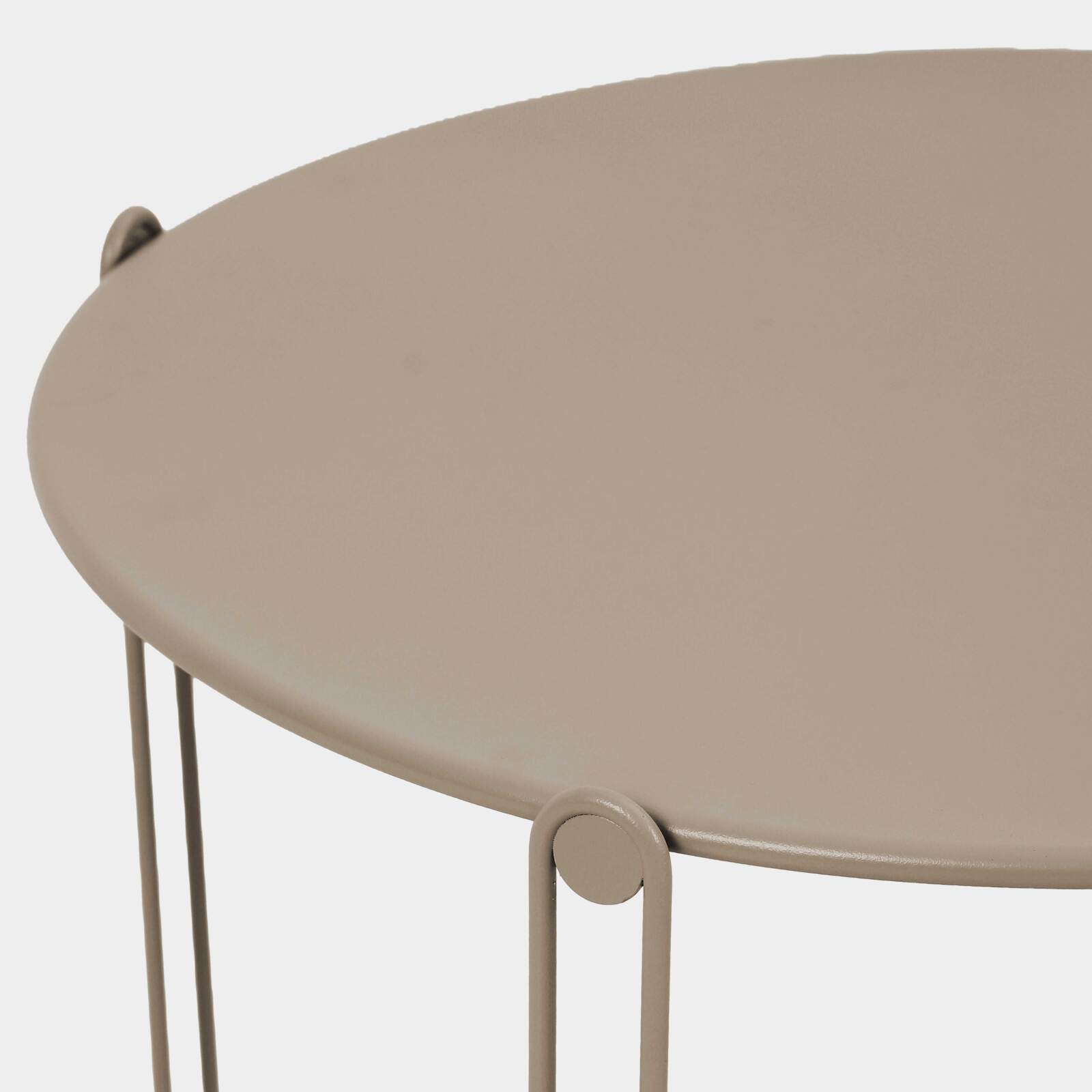 Tables basses gigognes de jardin rondes en métal Ø60x40 cm et Ø45x36 cm - Par 2