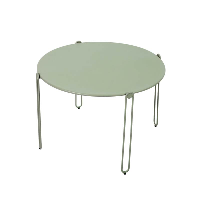 Tables basses gigognes de jardin rondes en métal Ø60x40 cm et Ø45x36 cm - Par 2 (3/4)