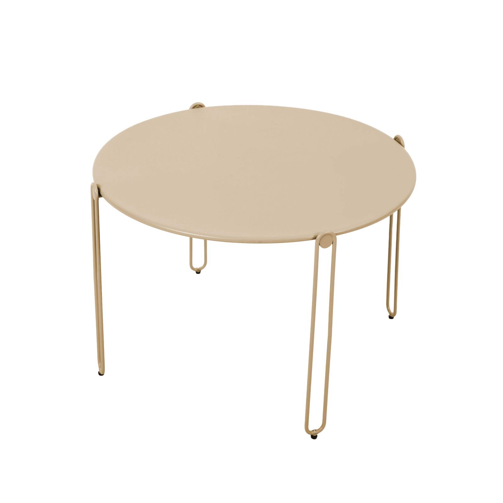 Tables basses gigognes de jardin rondes en métal Ø60x40 cm et Ø45x36 cm - Par 2