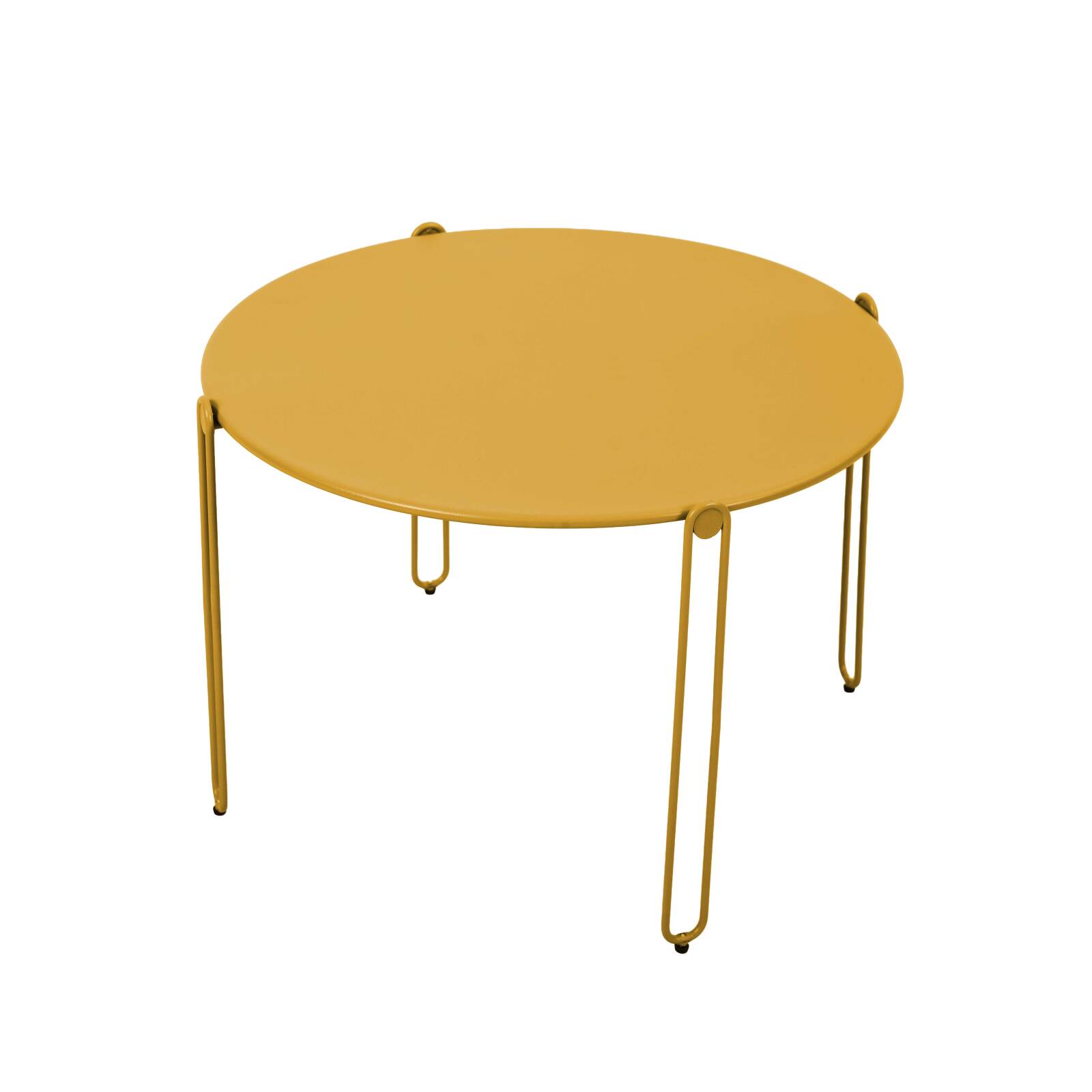 Tables basses gigognes de jardin rondes en métal Ø60x40 cm et Ø45x36 cm - Par 2