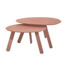 Tables basses gigognes de jardin rondes en métal Ø68x40 cm et Ø55x36 cm - Par 2