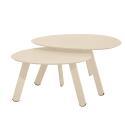 Tables basses gigognes de jardin rondes en métal Ø68x40 cm et Ø55x36 cm - Par 2