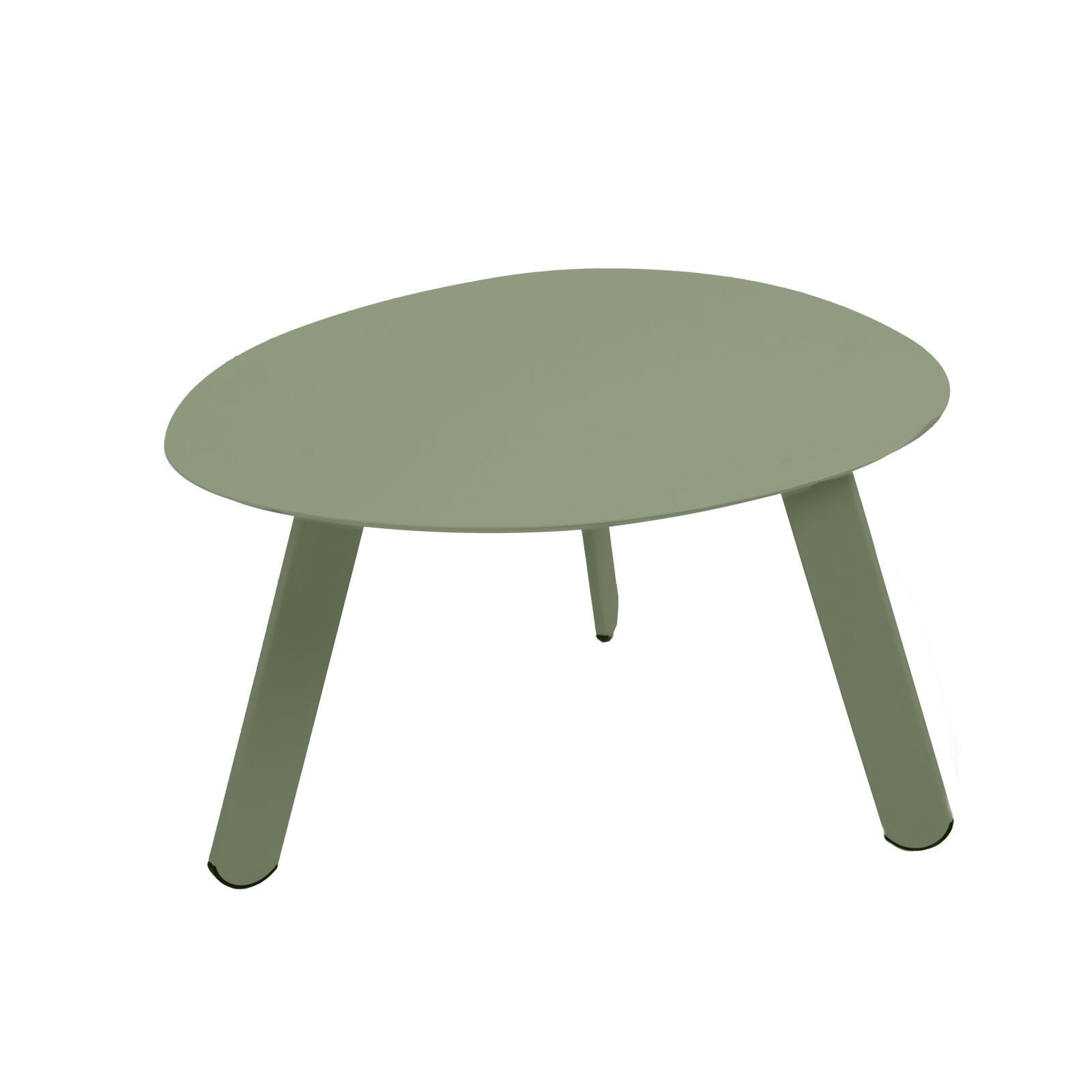 Tables basses gigognes de jardin rondes en métal Ø68x40 cm et Ø55x36 cm - Par 2