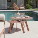 Tables basses gigognes de jardin rondes en métal Ø68x40 cm et Ø55x36 cm - Par 2