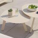 Tables basses gigognes de jardin rondes en métal Ø68x40 cm et Ø55x36 cm - Par 2